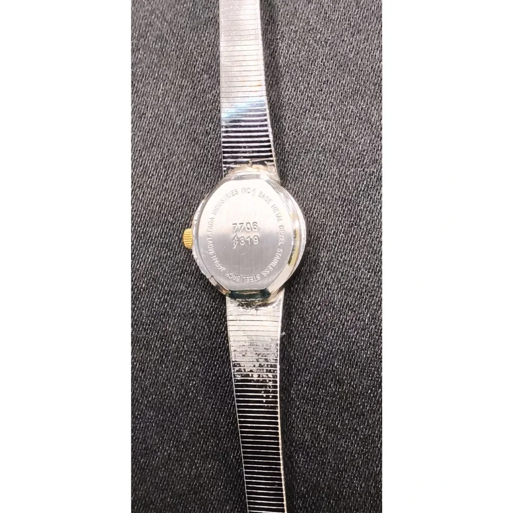 Vintage FADA Industries Two Tone Women's Watch Silver/Gold Dainty Classy #W5163